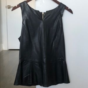 NWT Vegan Leather Peplum Tank